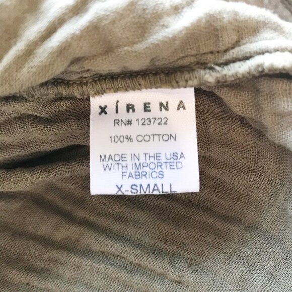 XIRENA Faedra Old Sage Green Gauze Cotton V Neck Sleeveless Dress Womens XS - Picture 5 of 12